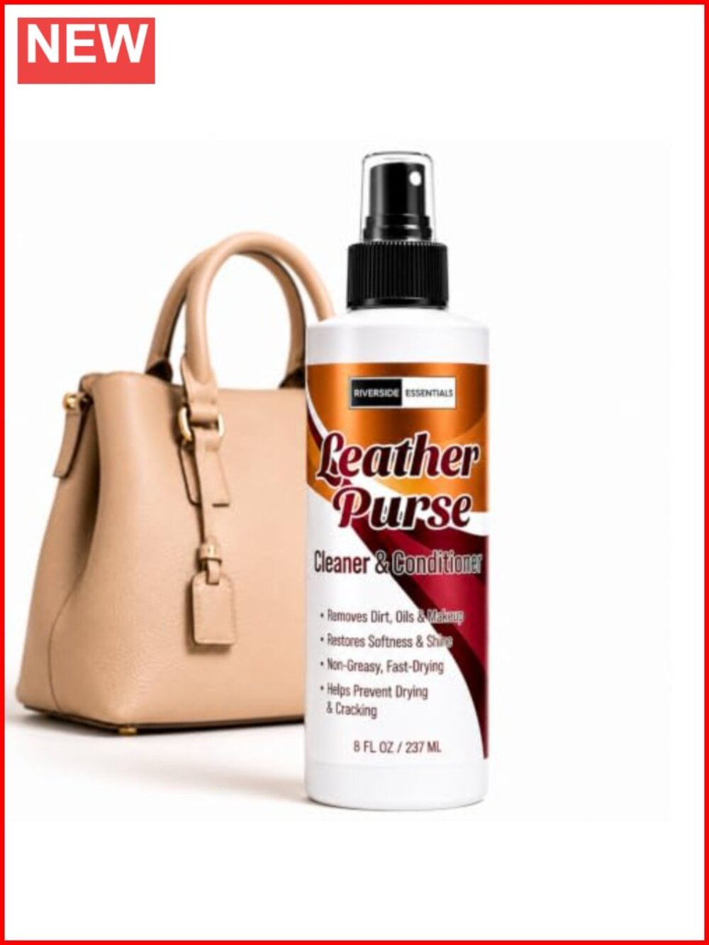 3-in-1 Leather Purse Cleaner Conditioner Deodorizer Spray 8 oz Care